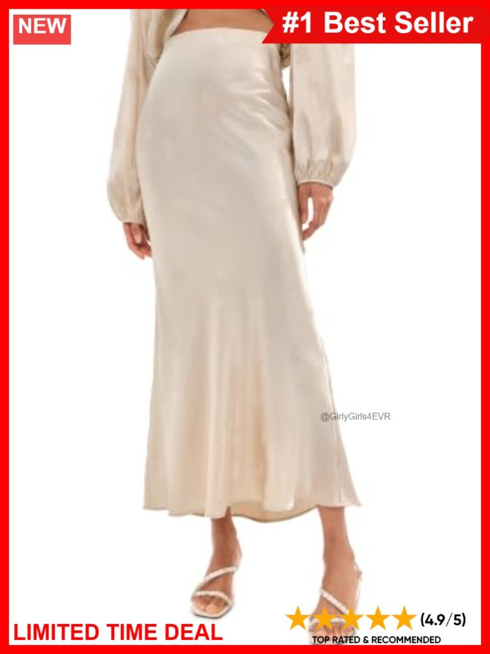 Womens Floral Maxi Skirt Lightweight Stretch Satin Wear to Work